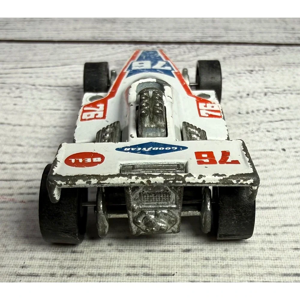 Vintage 1975 Hot Wheels Formula 5000 Redline‎ White Race Car 76 Mattel Hong Kong